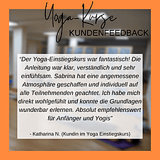 Feedback Katharina N. (Kundin Yoga Einstiegskurs)